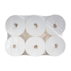 Toalettpapír 2 rétegű közületi átmérő: 19 cm 100 % cellulóz laponkénti belső adagolású 12 tekercs/karton hófehér Toalettpapírok Alpha