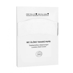 Toalettülőke takaró papír 200 lap/csomag 10 cs/karton Alpha fehér Higiéniai kiegészítő Alpha