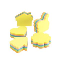 Jegyzettömb öntapadó, ház alakú, 250lap, Bluering® 5 klf.neon szín Öntapadó jegyzettömb Bluering