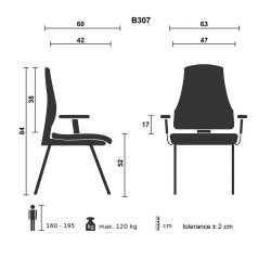 Tárgyalószék Bluering® Bond fekete Tárgyalószék Bluering