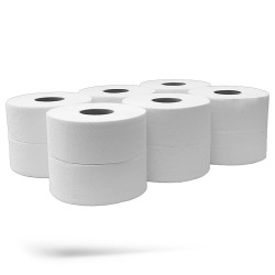 Toalettpapír 2 rétegű közületi átmérő: 27 cm 100 % cellulóz 360 m/tekercs 6 tekercs/csomag N2C360_hófehér_CUP Toalettpapírok Bluering