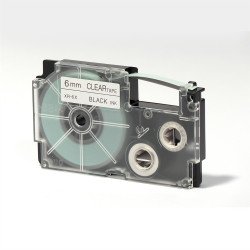 Feliratozógép szalag XR-6X1 6mmx8m Casio víztiszta/fekete Nyomtató és feliratozó gép, kellékek Casio