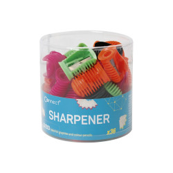 Hegyező 1 lyukú műanyag Connect különféle színek, 36 db/henger Hegyező Connect