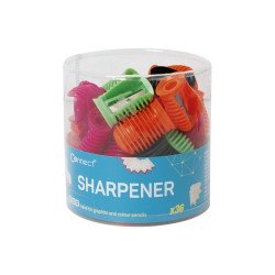 Hegyező 1 lyukú műanyag Connect különféle színek, 36 db/henger Hegyező Connect