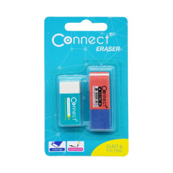 Radír Connect 2 db/blister piros/kék C-36BR, fehér szögletes C-36W Radír Connect