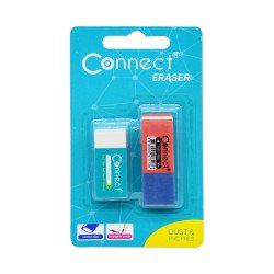 Radír Connect 2 db/blister piros/kék C-36BR, fehér szögletes C-36W Radír Connect