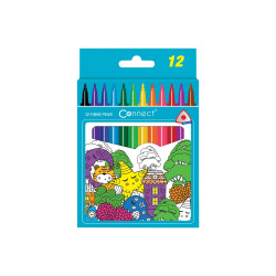 Rostirón, filctoll készlet, Connect háromszög testű, 12 klf. Szín Filctoll Connect