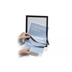 Infókeret A4, mágneses záródás, Durable Duraframe® fekete Bemutatótábla, mágneses info keret Durable