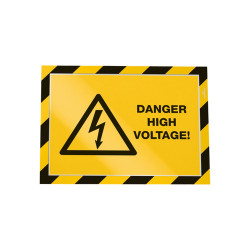 Infókeret A4, öntapadó mágneses záródás 2 db/csomag, Durable Duraframe® Security, sárga/fekete Bemutatótábla, mágneses info keret Durable