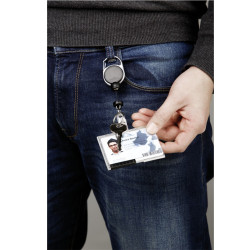 Névjegykártyatartó kihúzható patentos, mágneses Durable Extra Strong fehér Névkitűző Durable