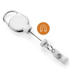 Névjegykártyatartó kihúzható patentos, mágneses Durable Extra Strong fehér Névkitűző Durable