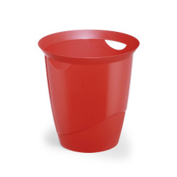 Papírkosár 16l, Durable Trend, áttetsző piros Papírkosár, szemetes Durable