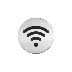Piktogram, információs tábla, átmérő 83mm, WIFI Durable ezüst Vizuál, irányító tábla Durable