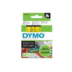 Feliratozógép szalag Dymo D1 S0720790/43618 6mmx7m, ORIGINAL, fekete/sárga Nyomtató és feliratozó gép, kellékek Dymo