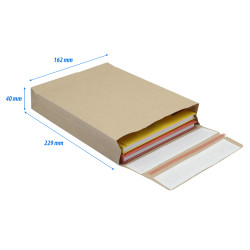 Csomagküldő webshop tasak 162x229x40mm, erős kraft papírból 250 db/doboz, E-green barna Tasak e-Green