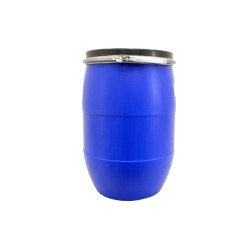 Hordó műanyag 220 literes kék fém csatos fémpánttal zárható tetővel BIDON Adagolók, tárolók, készülékek Egyéb