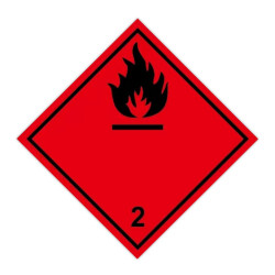 Információs címke, papír Gyúlékony gázok 2.1 10cmx10cm 300db/tekercs Etikett - címke Egyéb