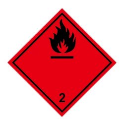 Információs címke, papír Gyúlékony gázok 2.1 10cmx10cm 300db/tekercs Etikett - címke Egyéb