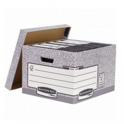 Archiváló konténer, karton, nagy, Fellowes® Bankers Box System, 10 db/csomag, Archiválás Fellowes