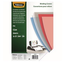 Előlap, A4, 180 mikron, 25 db/csomag, Fellowes® víztiszta Kötészeti kellék Fellowes