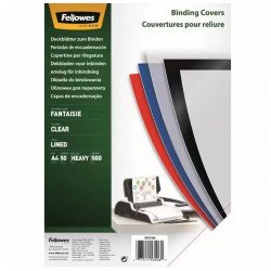 Előlap, A4, 500 mikron, 50 db/csomag, Fellowes® Fantaisie, áttetsző Kötészeti kellék Fellowes