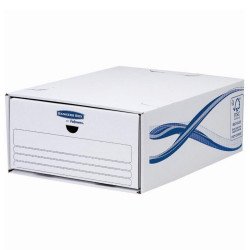 Fiókos irattároló, fiók, karton, 135 x 279 x 362 mm, Fellowes® Bankers Box Basic, 5 db/csomag, kék-fehér Fiókos irattároló, irattartó Fellowes