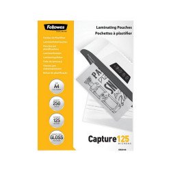 Lamináló fólia, A4, 125 mikron, fényes, 250 db/doboz, Fellowes® Kötészeti kellék Fellowes