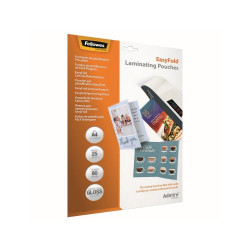 Lamináló fólia, A4, 80 mikron, fényes, 25 db/doboz, Admire Easyfold Fellowes® Kötészeti kellék Fellowes