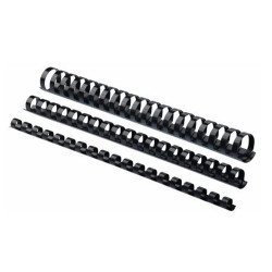 Spirál, műanyag, 38mm, 281-340lap, 50 db/doboz, Fellowes® fekete Kötészeti kellék Fellowes