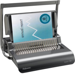 Spirálozógép, műanyag spirálkötéshez, manuális, 500lap, Fellowes® Quasar+ Spirálozógép Fellowes