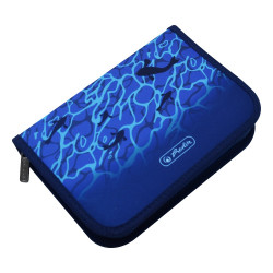 Tolltartó, töltött, kihajtható, szögletes, fiús, Herlitz, cápás Tolltartó Herlitz