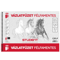 Vázlatfüzet B5 120g. félfamentes Student Vázlatfüzet, rajzfüzet Ico