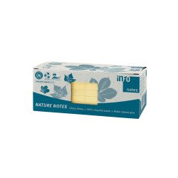 Jegyzettömb öntapadó, 75x75mm, 12x100lap, újrahasznosított 5654-11 Info Notes, sárga Öntapadó jegyzettömb Info Notes