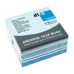 Jegyzettömb öntapadó, 75x75mm, 400lap,5654-70 Info Notes pasztell színek fehér,kék, türkiz Öntapadó jegyzettömb Info Notes