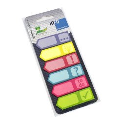 Jelölőcímke 18x55mm, 6x25lap, piktogrammal Info Notes lila sárga, piros, kék, rózsaszín, zöld Jelölőcímke Info Notes