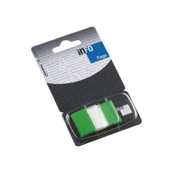 Jelölőcímke 25x43mm, 50lap, műanyag, Info Notes Info Flags transzparens zöld Jelölőcímke Info Notes