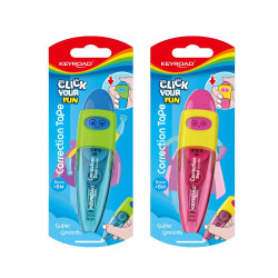 Hibajavító roller, nyomógombos, 5 mm x 6 m, Keyroad, vegyes színek Hibajavító roller Keyroad