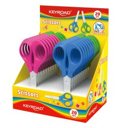 Olló 13 cm tompa fejű 20 db/display Keyroad Start vegyes színek Ollók, kések Keyroad