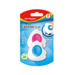 Radír, PVC mentes 2 db/bliszter Keyroad Exraser Plus vegyes színek Radír Keyroad