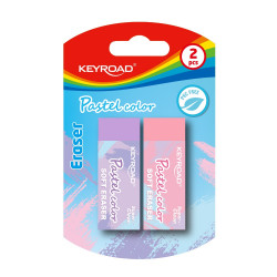 Radír, PVC mentes 2 db/bliszter Keyroad Pastel Color vegyes színek Radír Keyroad