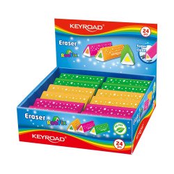 Radír, PVC mentes 24 db/display Keyroad Roo Fix vegyes színek Radír Keyroad
