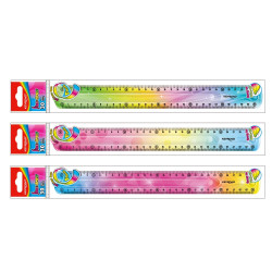 Vonalzó 30 cm, flexibilis Keyroad Flex Draw színátmenetes Vonalzó, szögmérő Keyroad