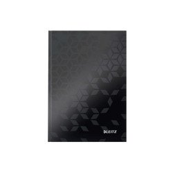 Beíró, A5, vonalas, 80 lap, keményfedeles, LEITZ  Wow fekete Vizuál, irányító tábla Leitz