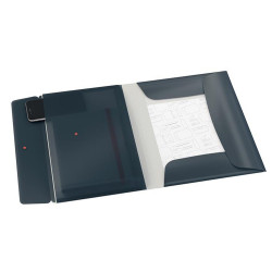 Gumis mappa A4, PP Extra tasakkal Leitz Cosy bársonyszürke Gumis mappa Leitz
