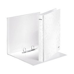 Gyűrűskönyv A4, Maxi 4cm, 2 gyűrű, D alakú, karton Leitz Wow fehér Gyűrűskönyv Leitz