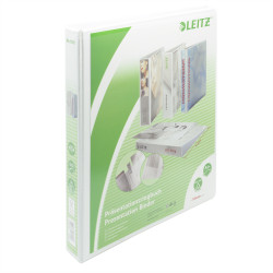 Gyűrűskönyv panorámás A4, Maxi 4,4cm, 2 gyűrű, D alakú, PP Leitz fehér Gyűrűskönyv Leitz