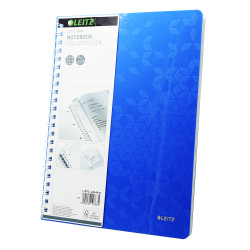 Spirálfüzet A4, 80lap kockás Leitz Wow kék Spirálfüzet Leitz