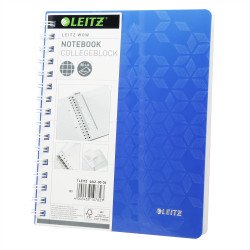 Spirálfüzet A5, 80lap kockás Leitz Wow kék Spirálfüzet Leitz