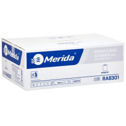 Kéztörlő automata adagolóba 1 rétegű tekercses 250 m/tekercs 6 tekercs/csomag Papírtörlők Merida