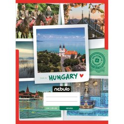 Füzet, A4, vonalas, 81-32, ország-város minták, 12 db/csomag Nebulo Iskolai füzet Nebulo